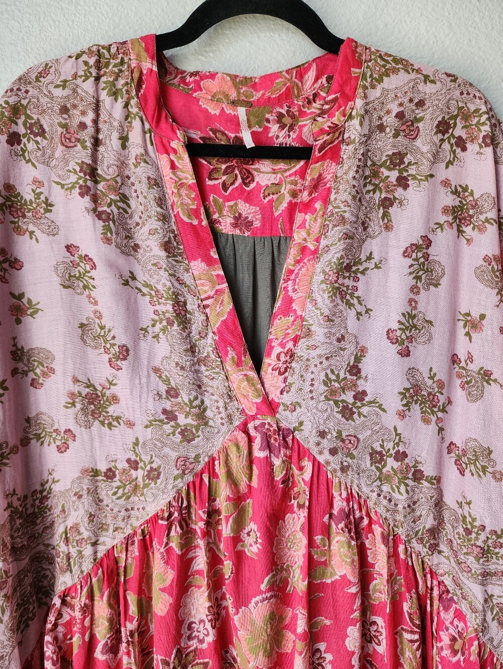 Free People Agnes Printed Mini Dress Size Medium In Pink Combo - Picture 2 of 9